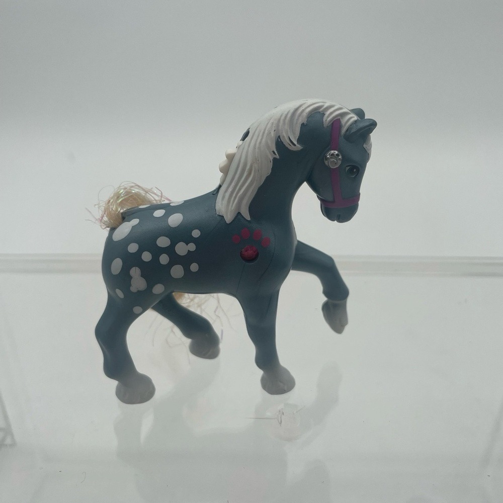 Kenner Littlest Pet Shop‎ 1994 Gray Blue Crystal Sparkling Dot Pony Figurine VTG
